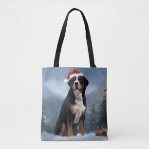 Grote Zwitserse Berghond in Sneeuw Kerstmis Tote Bag