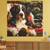 Grote Zwitserse Berghond Kerst Feestelijk Canvas Afdruk (Insitu (Woonkamer))