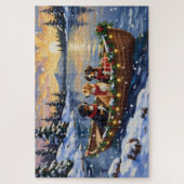 Grote Zwitserse Berghond Kerstboot Vakantie Legpuzzel (Verticaal)