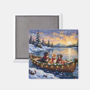 Grote Zwitserse Berghond Kerstboot Vakantie Magneet