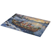 Grote Zwitserse Berghond Kerstboot Vakantie Snijplank (Hoek)