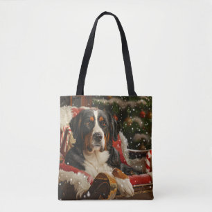Grote Zwitserse Berghond Kerstfeest Tote Bag