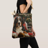 Grote Zwitserse Berghond Kerstfeest Tote Bag (Dichtbij)