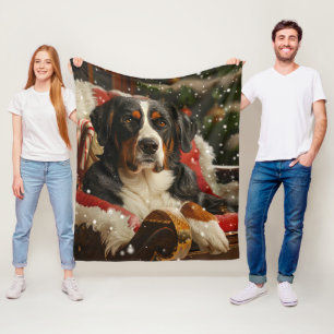 Grote Zwitserse Berghond Kerstmis Festiviteiten Fleece Deken