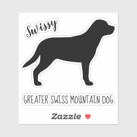 Grote Zwitserse Berghond Silhouet Sticker (Vel)