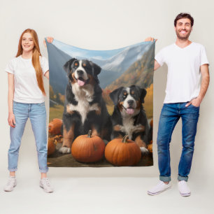 Grote Zwitserse Bergpup Herbstvreugde Pompoen Fleece Deken