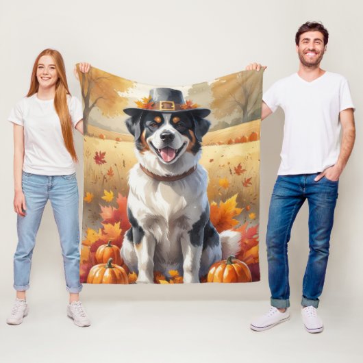 Grote Zwitserse Herfst verlaat Thanksgiving Fleece Deken (In situ)