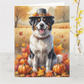 Grote Zwitserse Herfst verlaat Thanksgiving Kaart (Gele Bloem)