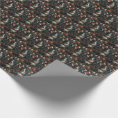 Grote Zwitserse hond met kerstcadeaus open haard Cadeaupapier (Hoek)