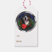 Grote Zwitserse Mtn Dog Kerstmis Cadeaulabel (Voorkant)