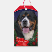 Grote Zwitserse Mtn Dog Kerstmis Cadeaulabel (Achterkant)