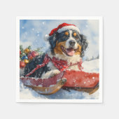 Grote Zwitserse Sennenhond in Sledge Christmas Servet (Voorkant)