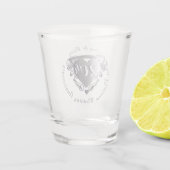 Groter 10e, 20e, 25e bruiloft Jubileum Hart Shot Glas (Achterkant)