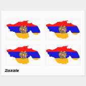 Groter Armenië Kaart Vlag Rechthoekige Sticker (Vel)