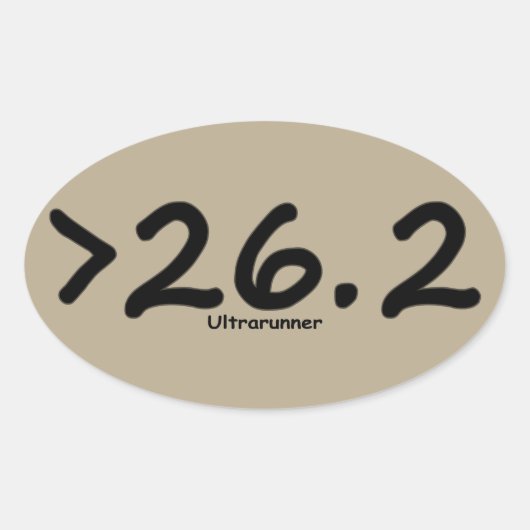 Groter dan 26,2 Ultrarunner (4)stickers bruin Ovale Sticker (Voorkant)