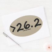 Groter dan 26,2 Ultrarunner (4)stickers bruin Ovale Sticker (Envelop)