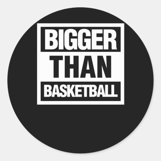 Groter dan basketbal 6 ronde sticker (Voorkant)