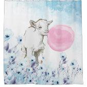 Groter dan het Witte Baby met Bubblegum Douchegordijn (Voorkant)