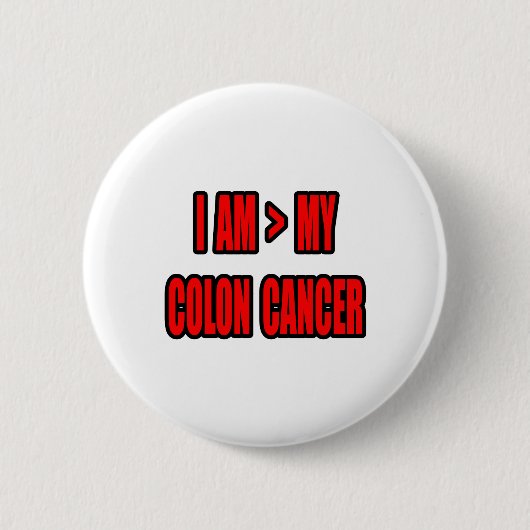Groter dan mijn Colon Cancer Ronde Button 5,7 Cm (Voorkant)