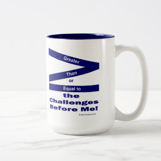 Groter dan of gelijk aan de uitdagingen voor me tweekleurige koffiemok