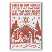 Groter dan onze hele wereld 1 sticker (Voorkant)