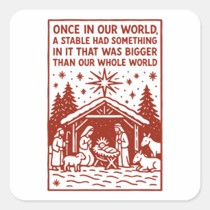 Groter dan onze hele wereld 1 vierkante sticker
