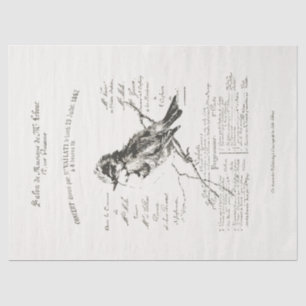 Groter Frans Muzieksalon Vogelschrift Tissue Paper Tissuepapier
