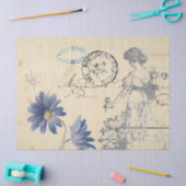 Groter Frans Roos Lady Bee Flower Carte Postale Tissuepapier (Craft)