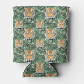 Groter gezicht met Oerwoud bladeren Blikjeskoeler (Voorkant)