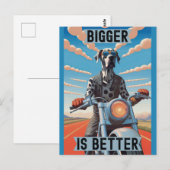 Groter is beter: een grote Deen rijden op een moto Briefkaart (Voorkant / Achterkant)