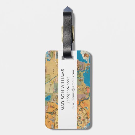 "Groter!" Los Angeles en de Verenigde Staten Bagagelabel (Achterkant verticaal)