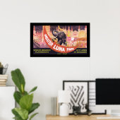 Groter Luna Park (grens) Poster (Thuiskantoor)