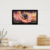 Groter Luna Park (grens) Poster (Keuken)