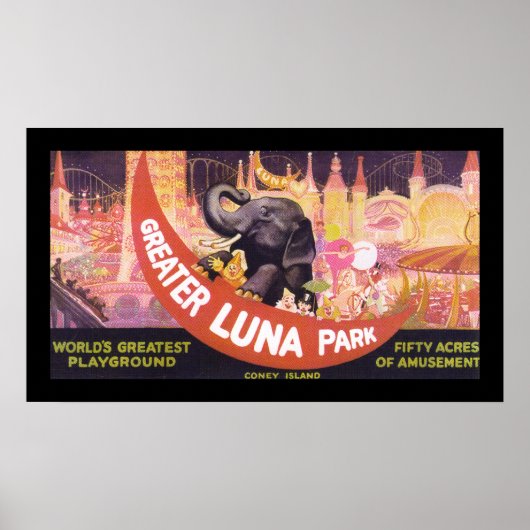 Groter Luna Park (grens) Poster (Voorkant)