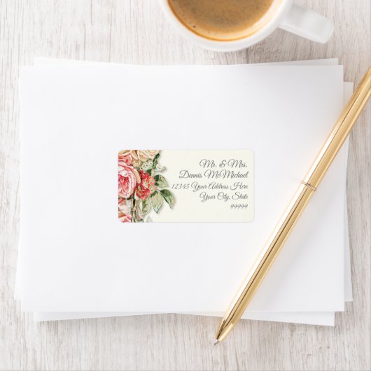 Groter retouradres Elegante  blush Rozen Etiket (Insitu)