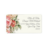 Groter retouradres Elegante  blush Rozen Etiket (Voorkant)