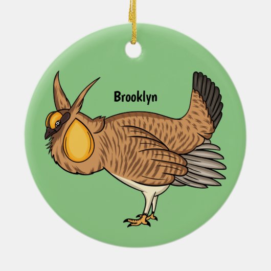 Grotere cartoon van prairie keramisch ornament (Achterkant)