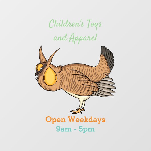 Grotere cartoon van prairie raamsticker (Vel)