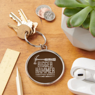 Grotere Hamer Handyman Diensten Wit Gfx Bruin BG Sleutelhanger
