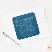 Grotere Hammer Handyman Services Blauwgroen BG Vierkante Sticker (Envelop)