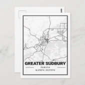 Grotere kaart van de stad Sudbury Ontario Canada (Voorkant / Achterkant)