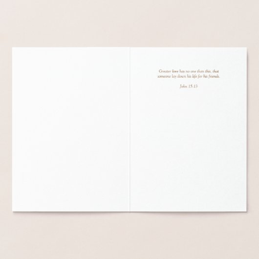 "Grotere Liefde" Pasen groet Johannes 15:13 Folie Kaarten (Binnen)