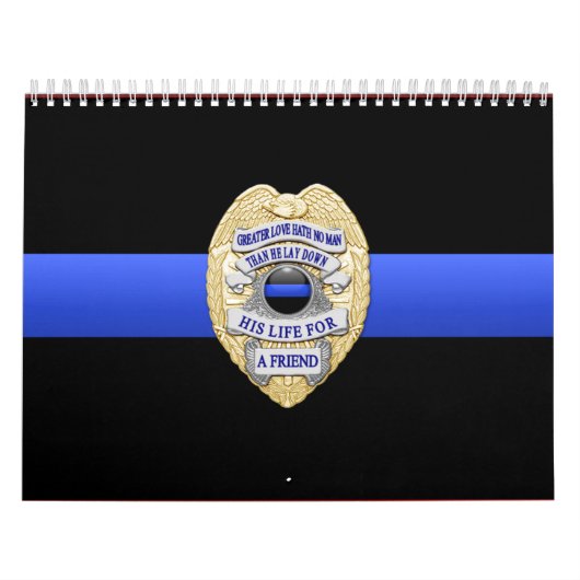 Grotere liefdesbadge Thin Blue Line Kalender (Hoes)