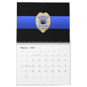Grotere liefdesbadge Thin Blue Line Kalender (Feb 2027)