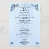 Grotere Menu Kaart - Blue Peony Wedding Set (Voorkant)
