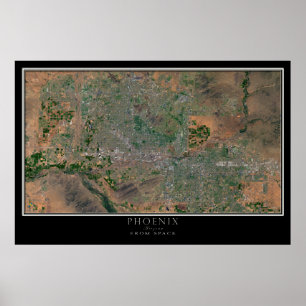 Grotere Phoenix Arizona van ruimtesatellietkaart Poster