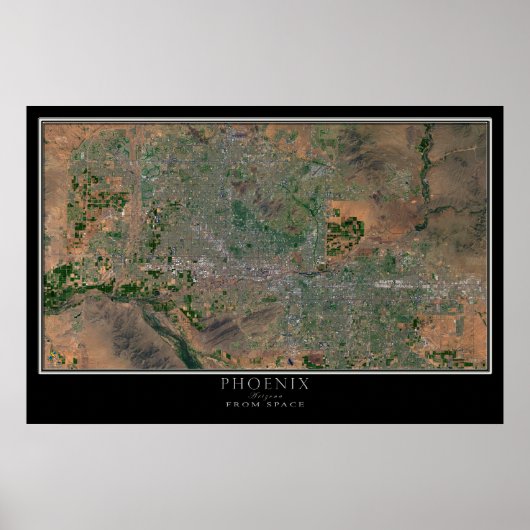 Grotere Phoenix Arizona van ruimtesatellietkaart Poster (Voorkant)