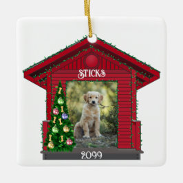 Grotere puppy rechthoekig uploaden Foto-dog Keramisch Ornament