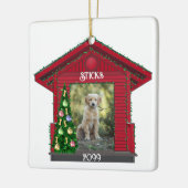 Grotere puppy rechthoekig uploadfoto-hoofdkwartier keramisch ornament (Links)