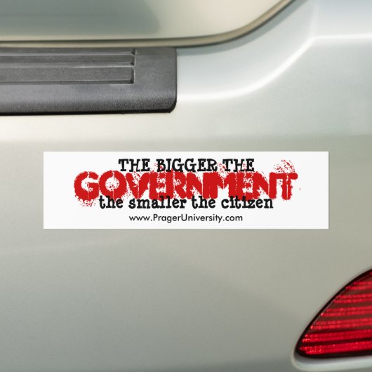 Grotere regering, kleinere burger bumpersticker (Op auto)